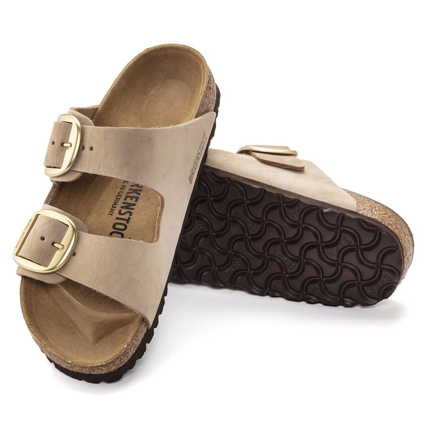 Birkenstock ARIZONA BIG BUCKLE 1024064 Sandcastle | Nubuck Largeur Étroite - Boutique du Cordonnier