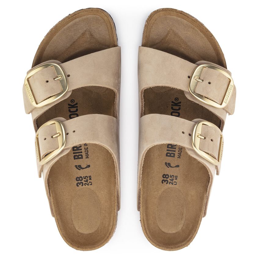 Birkenstock ARIZONA BIG BUCKLE 1024064 Sandcastle | Nubuck Largeur Étroite - Boutique du Cordonnier