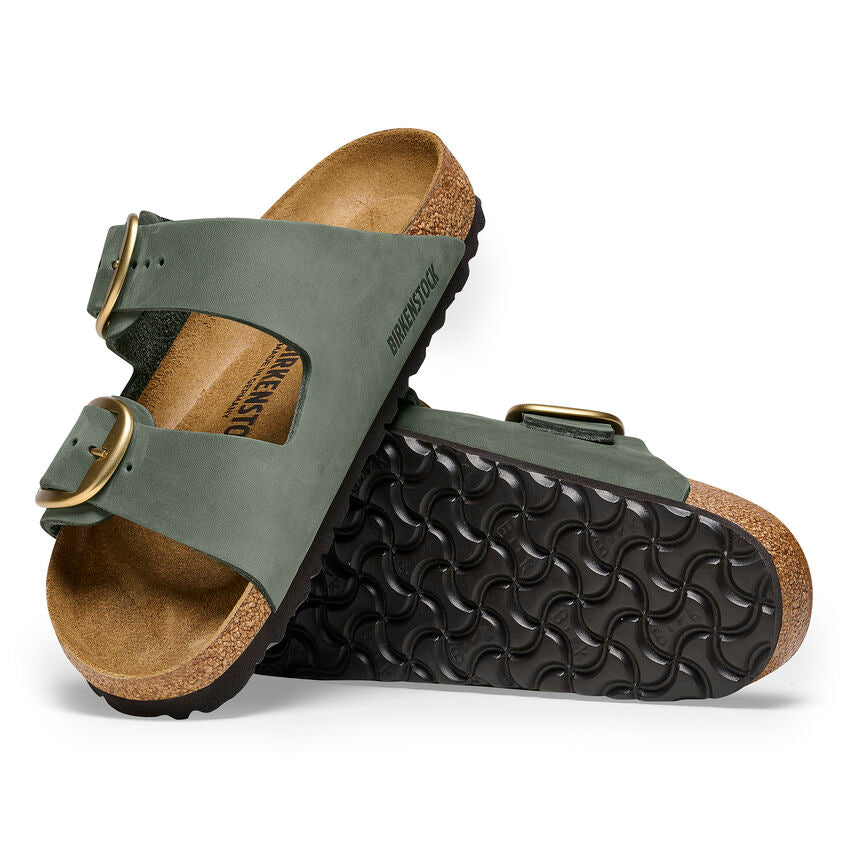 Birkenstock ARIZONA BIG BUCKLE 1025367 Thyme | Nubuck Largeur Étroite - Boutique du Cordonnier