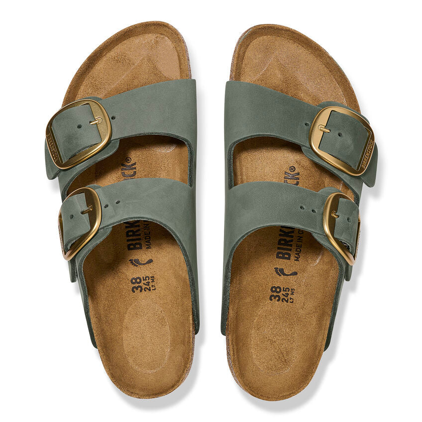 Birkenstock ARIZONA BIG BUCKLE 1025367 Thyme | Nubuck Largeur Étroite - Boutique du Cordonnier