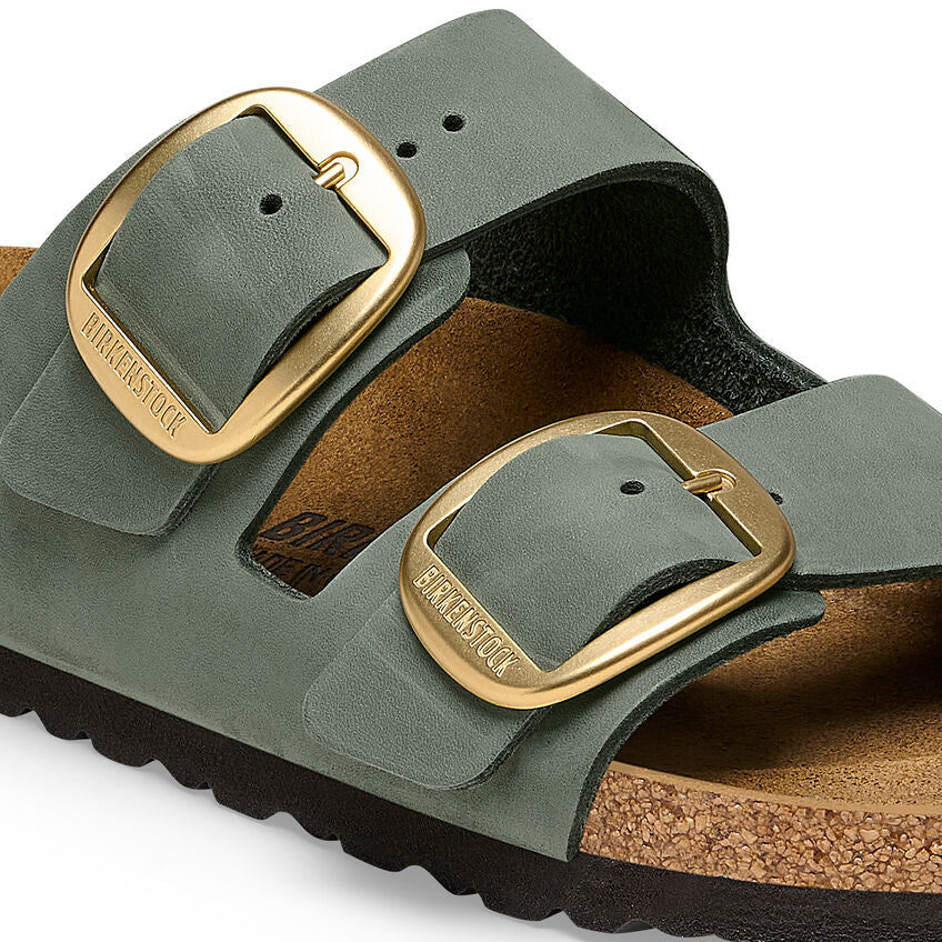 Birkenstock ARIZONA BIG BUCKLE 1025367 Thyme | Nubuck Largeur Étroite - Boutique du Cordonnier