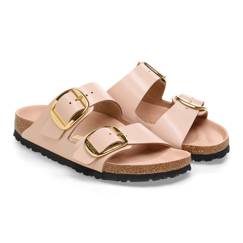 Birkenstock ARIZONA BIG BUCKLE 1026553 High Shine New Beige | Cuir Largeur Étroite - Boutique du Cordonnier