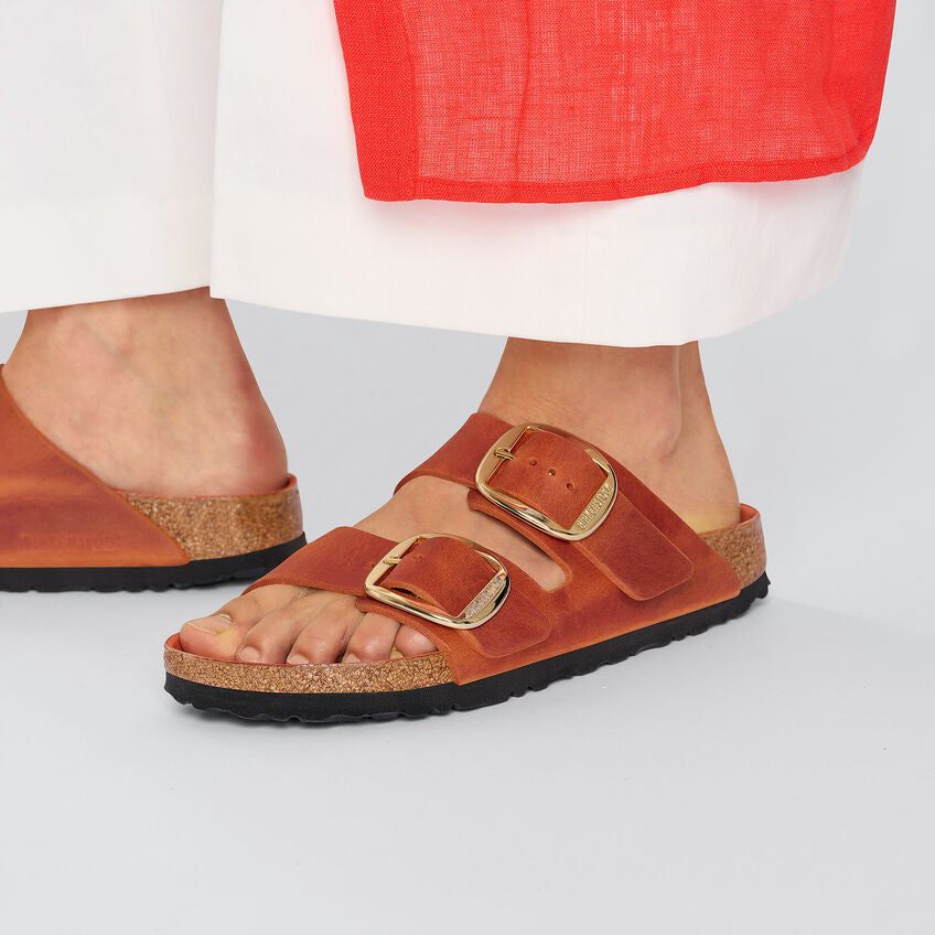 Birkenstock ARIZONA BIG BUCKLE 1026661 Burnt Orange | Cuir Largeur Étroite - Boutique du Cordonnier