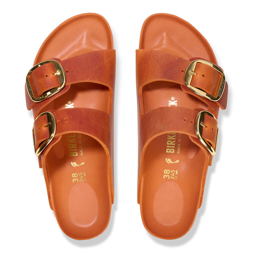 Birkenstock ARIZONA BIG BUCKLE 1026661 Burnt Orange | Cuir Largeur Étroite - Boutique du Cordonnier