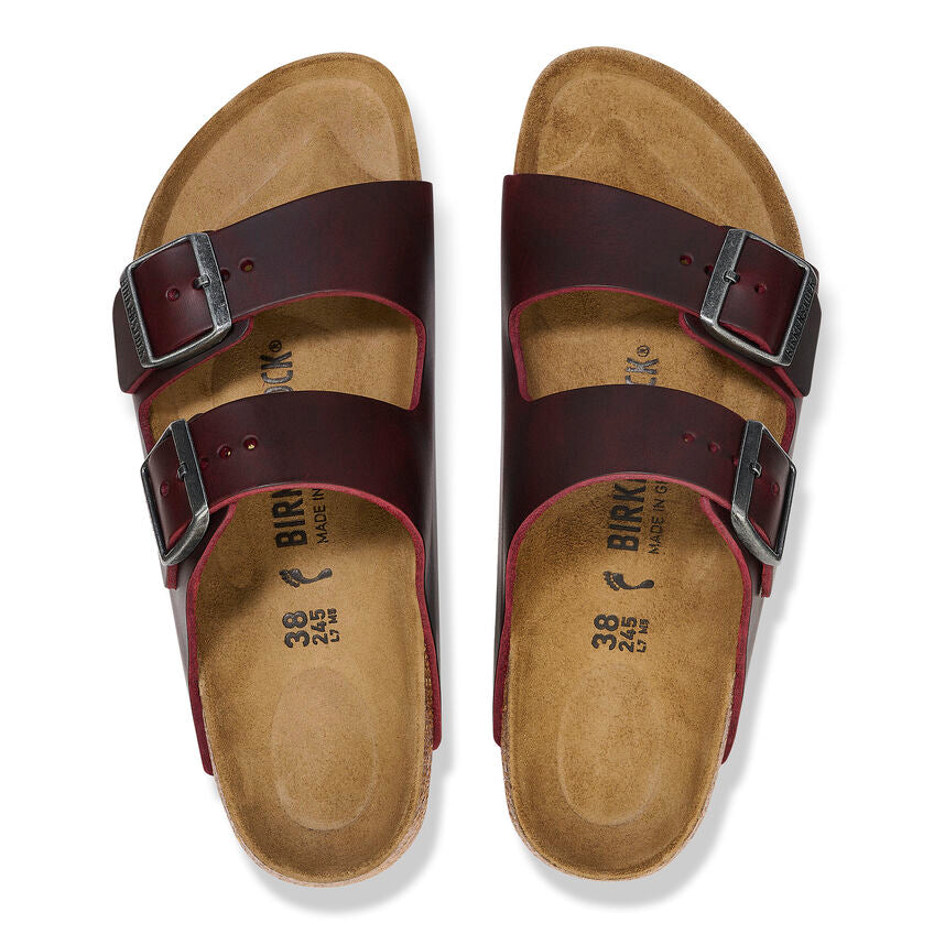 Birkenstock ARIZONA 1028011 Zinfandel | Cuir Largeur Étroite - Boutique du Cordonnier