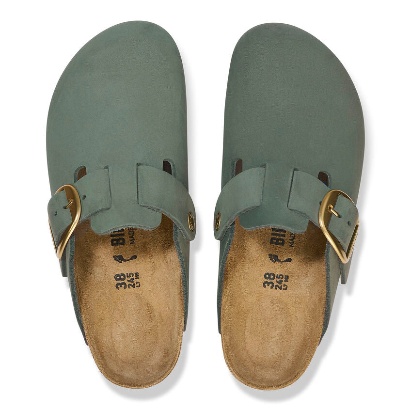 Birkenstock BOSTON BIG BUCKLE 1028033 Thyme | Nubuck Largeur Étroite - Boutique du Cordonnier