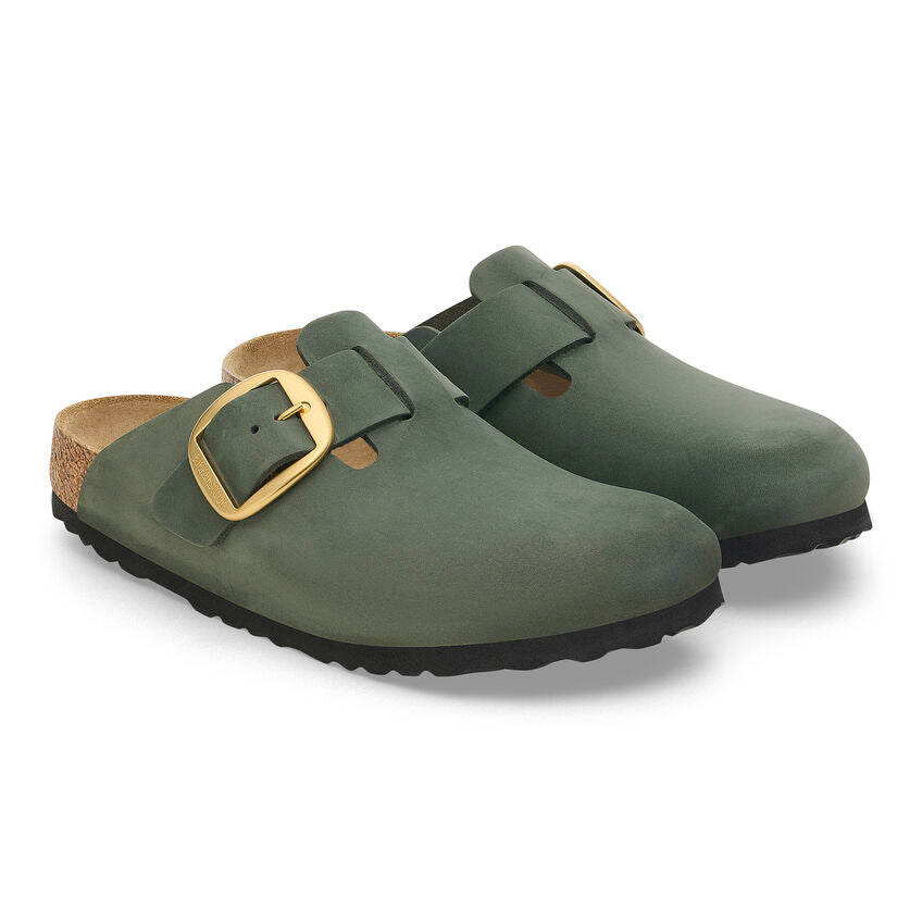 Birkenstock BOSTON BIG BUCKLE 1028033 Thyme | Nubuck Largeur Étroite - Boutique du Cordonnier