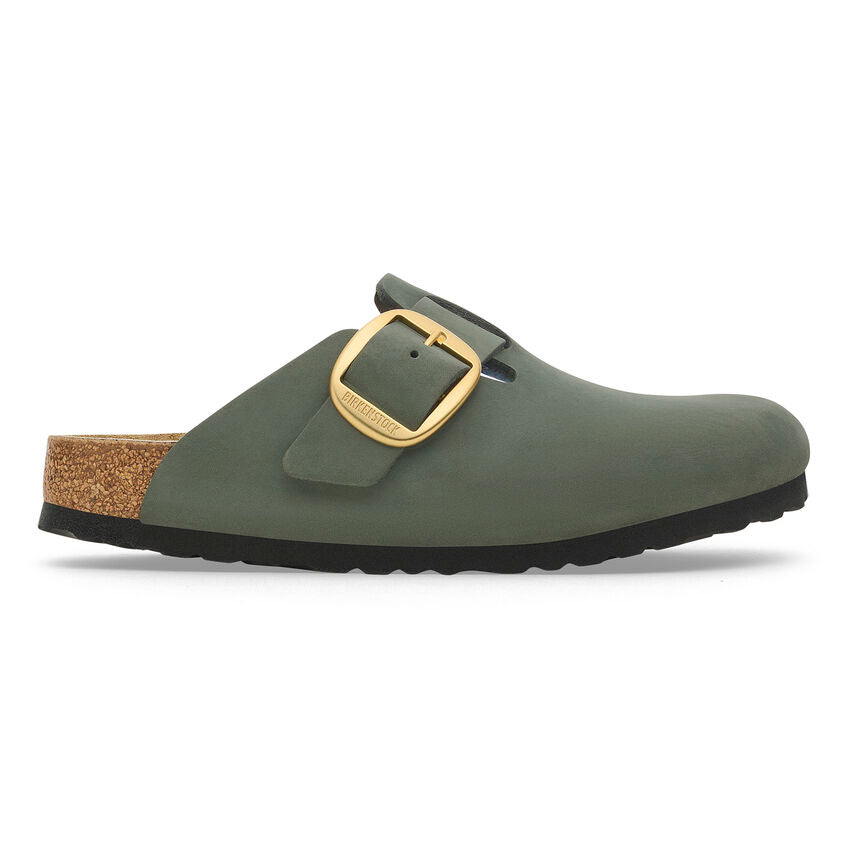 Birkenstock BOSTON BIG BUCKLE 1028033 Thyme | Nubuck Largeur Étroite - Boutique du Cordonnier