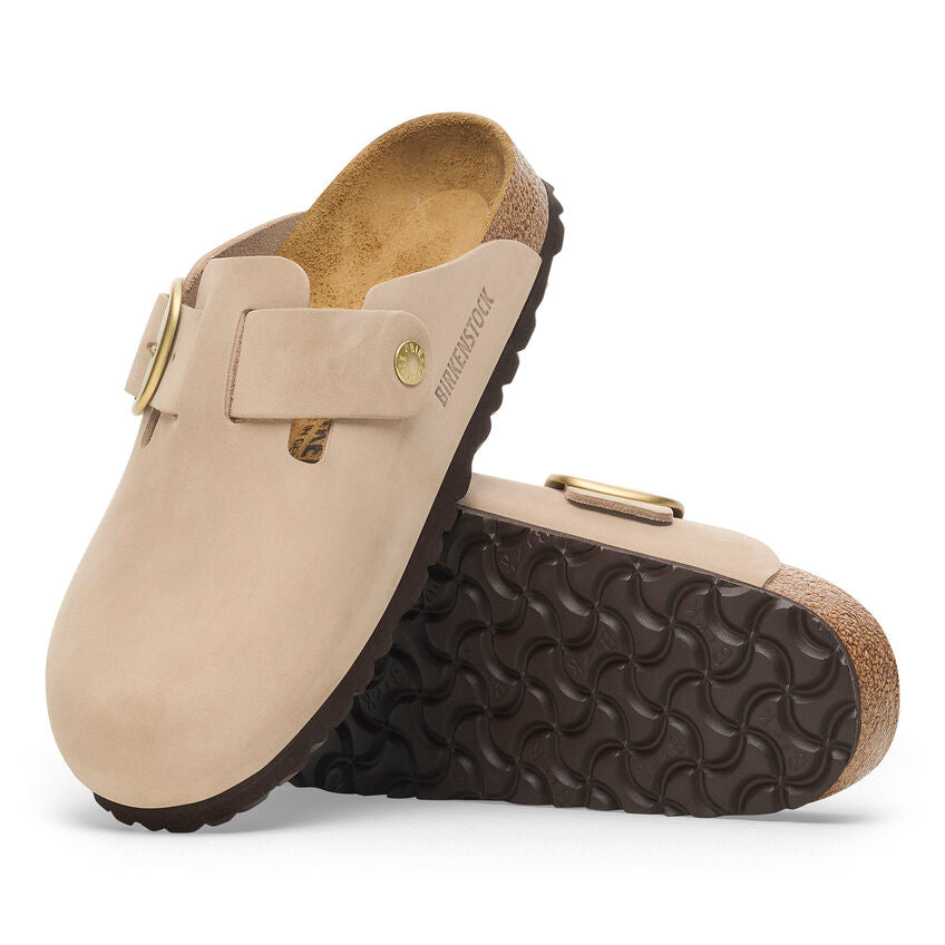 Birkenstock BOSTON BIG BUCKLE 1028052 Sandcastle | Nubuck Largeur Étroite - Boutique du Cordonnier