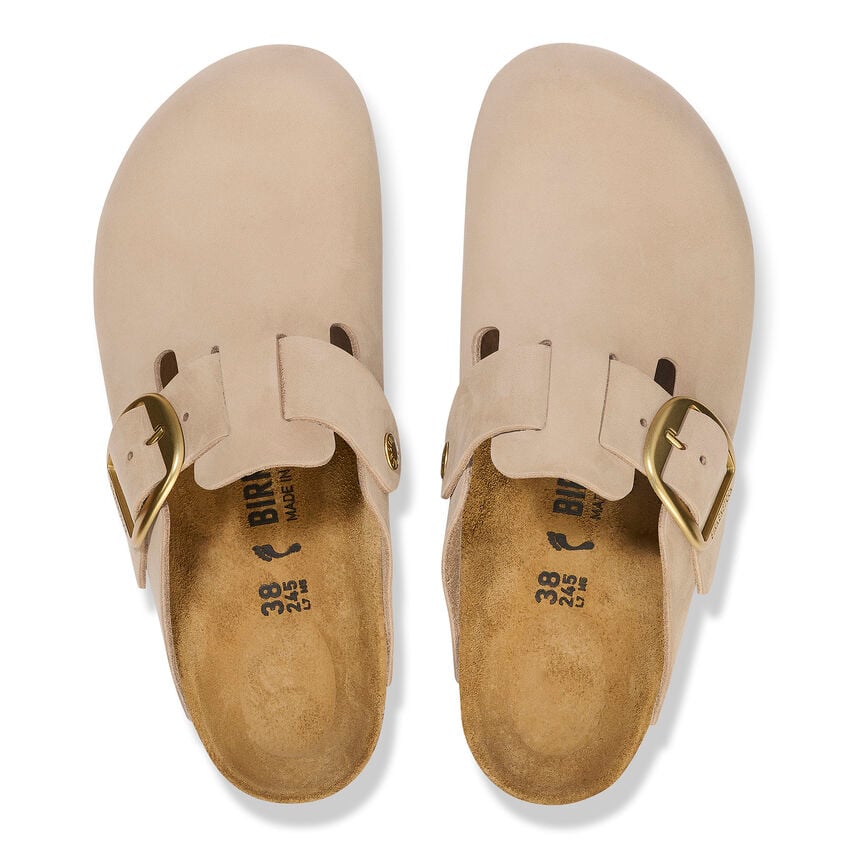 Birkenstock BOSTON BIG BUCKLE 1028052 Sandcastle | Nubuck Largeur Étroite - Boutique du Cordonnier