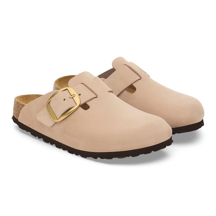 Birkenstock BOSTON BIG BUCKLE 1028052 Sandcastle | Nubuck Largeur Étroite - Boutique du Cordonnier