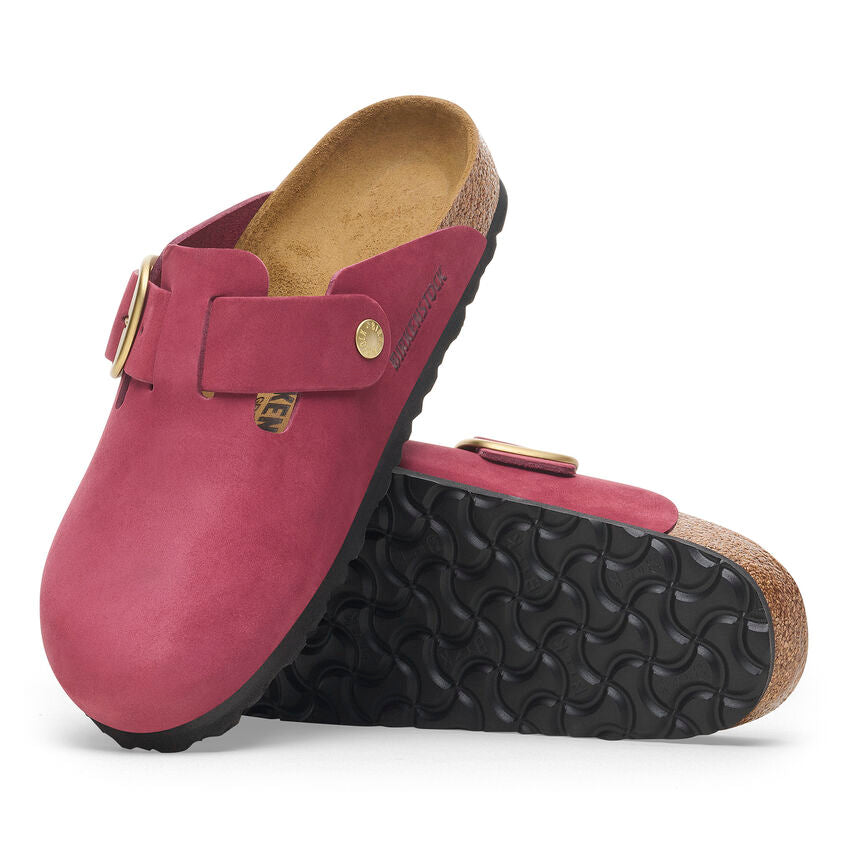 Birkenstock BOSTON BIG BUCKLE 1028058 Berry Crush | Nubuck Largeur Étroite - Boutique du Cordonnier