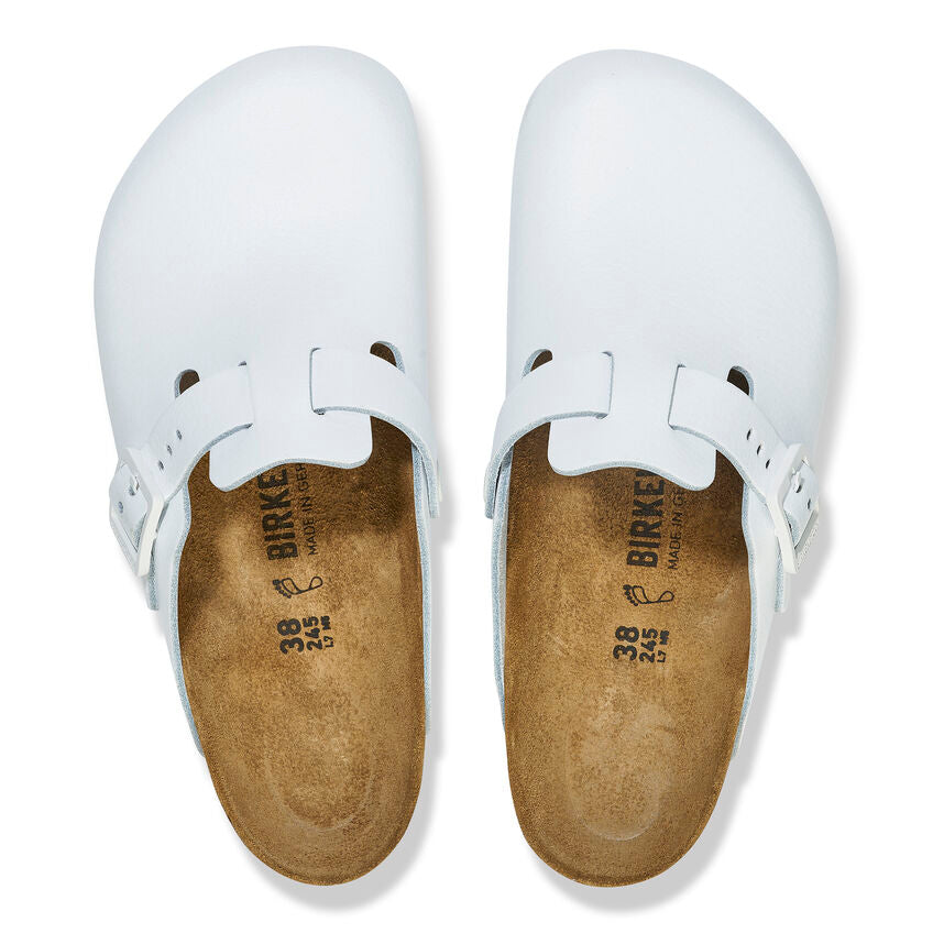 Birkenstock BOSTON PRO 1025992 Blanc | Cuir Largeur Régulière Sabots professionnels antidérapants - Boutique du Cordonnier