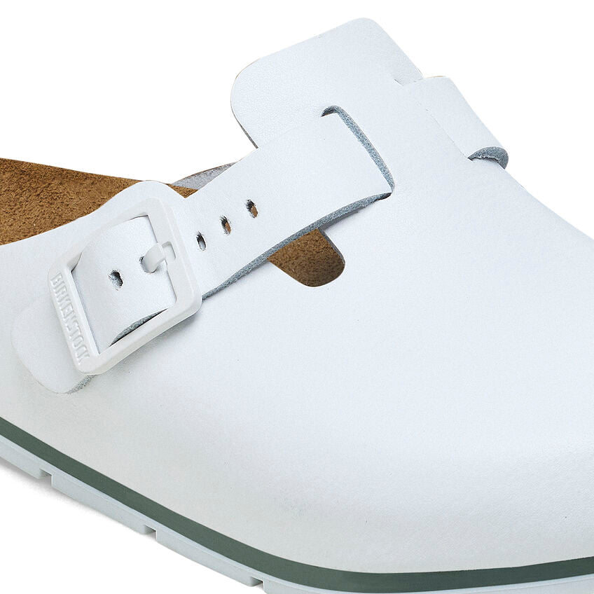 Birkenstock BOSTON PRO 1025992 Blanc | Cuir Largeur Régulière Sabots professionnels antidérapants - Boutique du Cordonnier