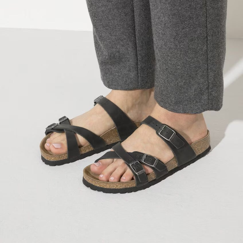 Birkenstock FRANCA 1021112 Noir | Cuir Largeur Régulière - Boutique du Cordonnier