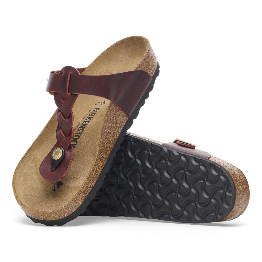 Birkenstock GIZEH BRAIDED 1027923 Zinfandel | Cuir Largeur Régulière - Boutique du Cordonnier