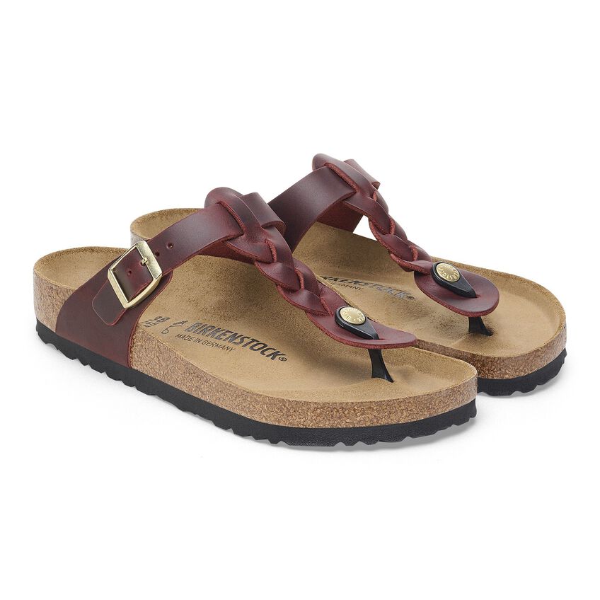 Birkenstock GIZEH BRAIDED 1027923 Zinfandel | Cuir Largeur Régulière - Boutique du Cordonnier