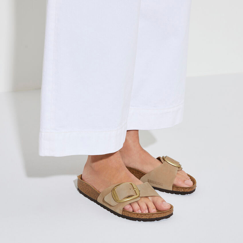 Birkenstock MADRID BIG BUCKLE 1024009 Sandcastle | Nubuck Largeur Étroite - Boutique du Cordonnier