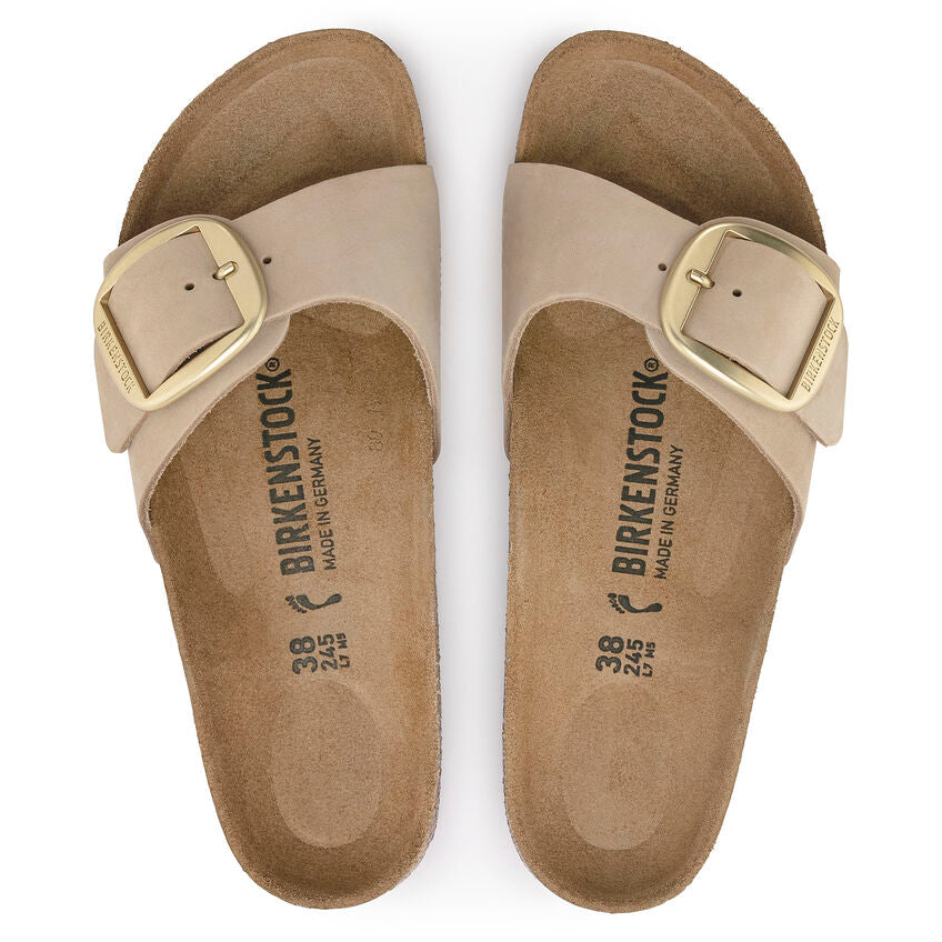 Birkenstock MADRID BIG BUCKLE 1024009 Sandcastle | Nubuck Largeur Étroite - Boutique du Cordonnier