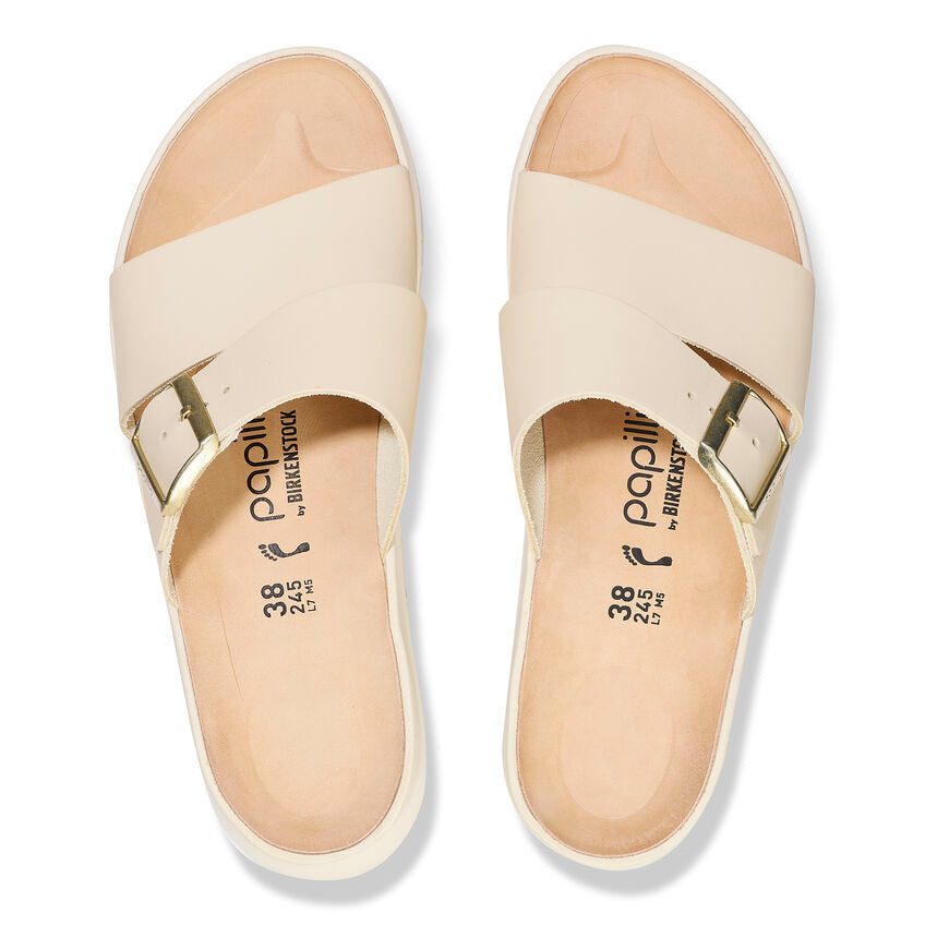 Birkenstock Papillio ALMINA 1026906 Ecru | Cuir Exquisite Largeur Étroite - Boutique du Cordonnier