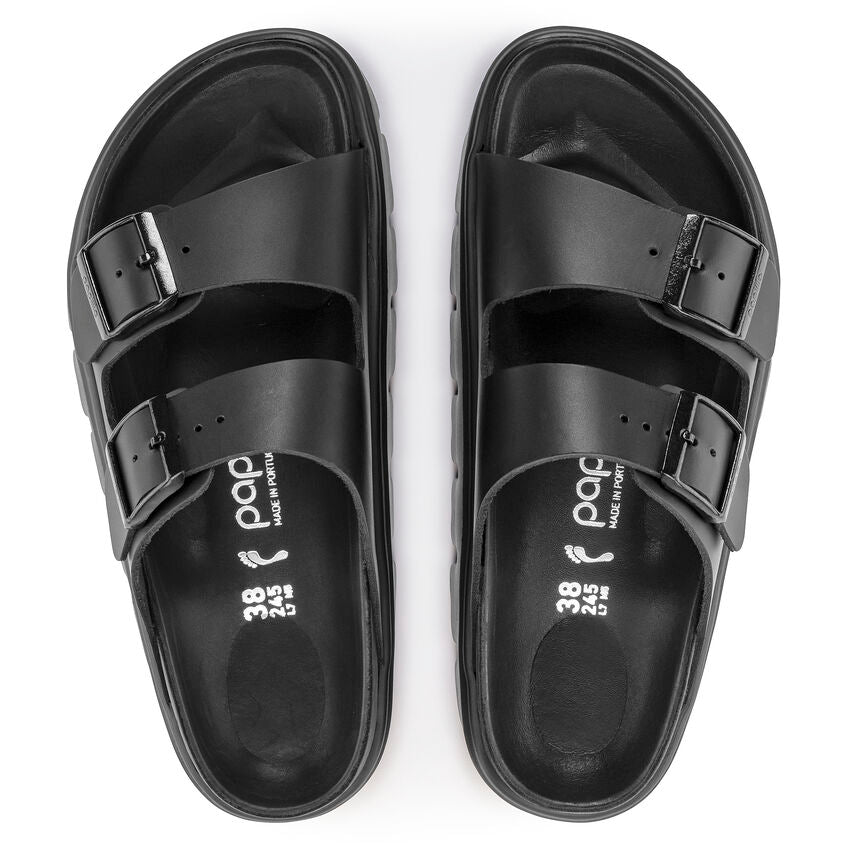 Birkenstock Papillio ARIZONA CHUNKY 1024565 Noir | Cuir Exquisite Largeur Étroite - Boutique du Cordonnier