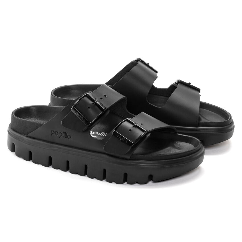 Birkenstock Papillio ARIZONA CHUNKY 1024565 Noir | Cuir Exquisite Largeur Étroite - Boutique du Cordonnier