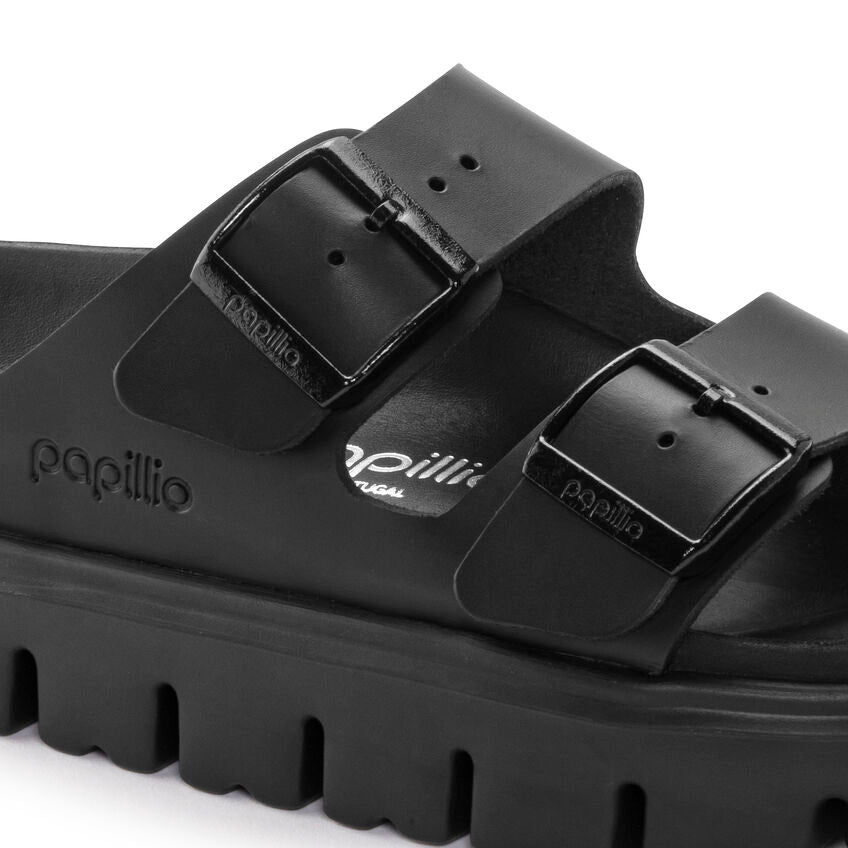 Birkenstock Papillio ARIZONA CHUNKY 1024565 Noir | Cuir Exquisite Largeur Étroite - Boutique du Cordonnier