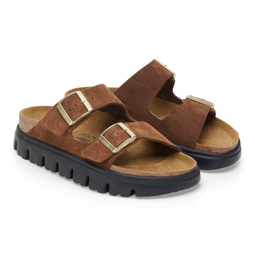 Birkenstock Papillio ARIZONA CHUNKY 1028389 Dark Tea | Suède Largeur Étroite - Boutique du Cordonnier