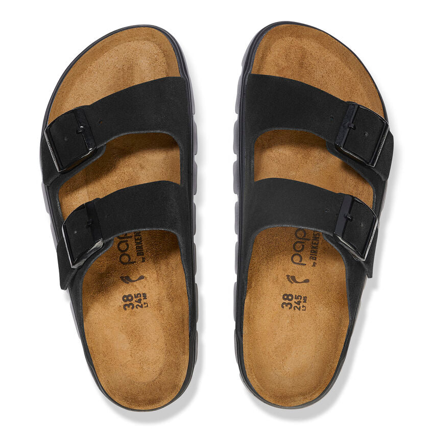 Birkenstock Papillio ARIZONA CHUNKY 1028403 Noir | Suède Largeur Étroite - Boutique du Cordonnier