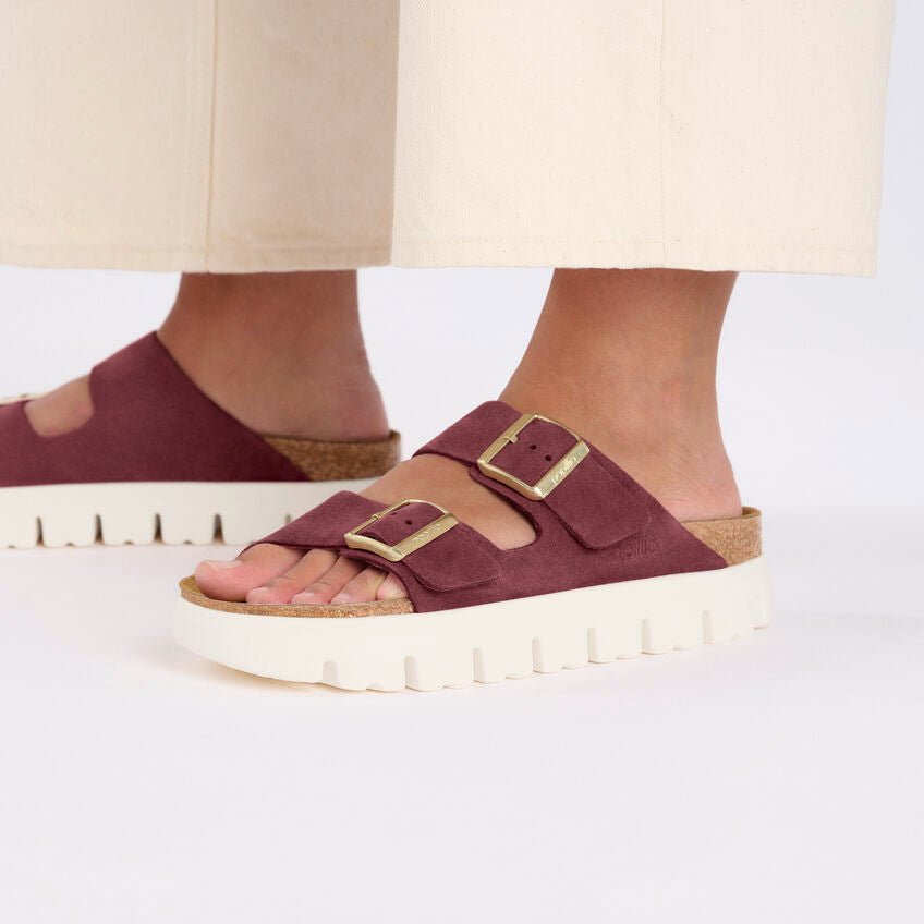 Birkenstock Papillio ARIZONA CHUNKY 1028410 Berry Crush | Suède Largeur Étroite - Boutique du Cordonnier