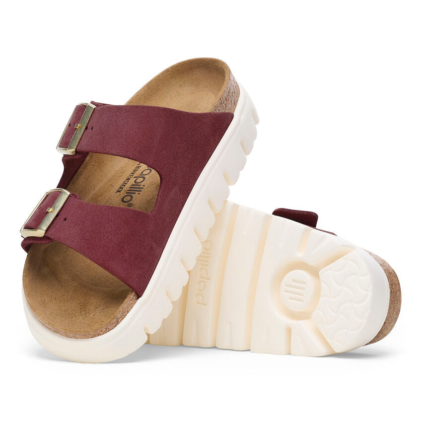 Birkenstock Papillio ARIZONA CHUNKY 1028410 Berry Crush | Suède Largeur Étroite - Boutique du Cordonnier