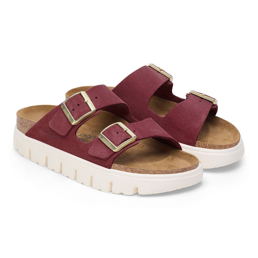 Birkenstock Papillio ARIZONA CHUNKY 1028410 Berry Crush | Suède Largeur Étroite - Boutique du Cordonnier