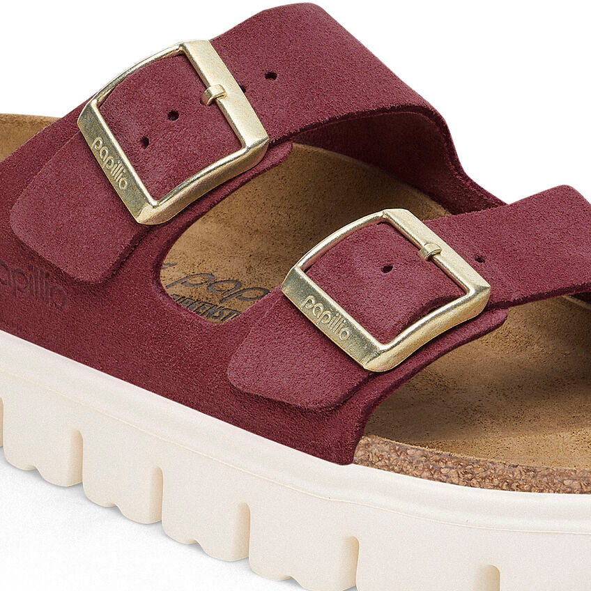 Birkenstock Papillio ARIZONA CHUNKY 1028410 Berry Crush | Suède Largeur Étroite - Boutique du Cordonnier