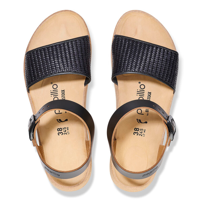 Birkenstock Papillio GLENDA 1026932 Noir | Cuir Largeur Étroite - Boutique du Cordonnier