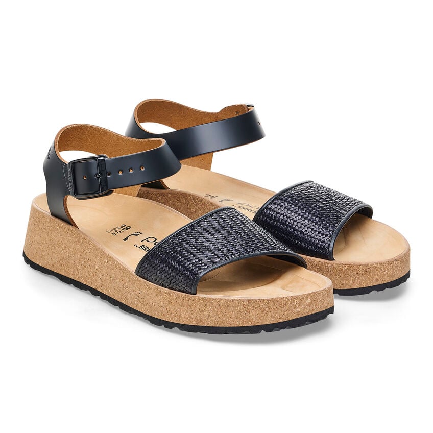 Birkenstock Papillio GLENDA 1026932 Noir | Cuir Largeur Étroite - Boutique du Cordonnier