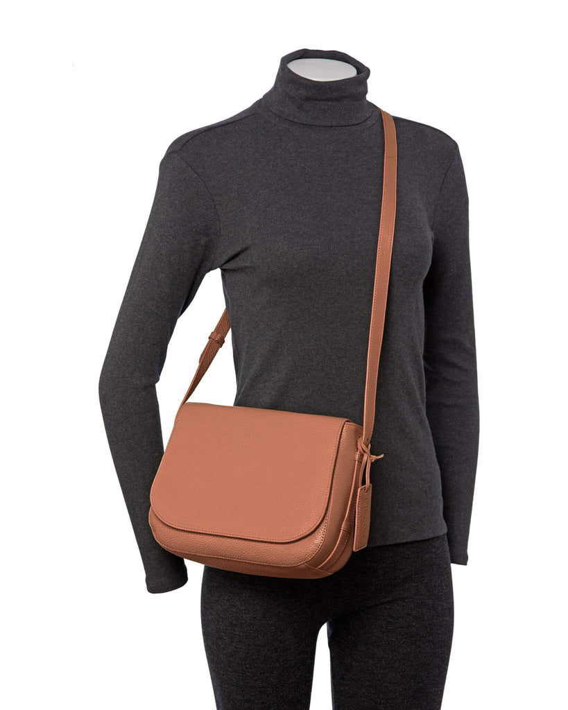 Mancini Pebbled Sac à bandoulière porté croisé Amy HBP1061 | Cuir - Boutique du Cordonnier