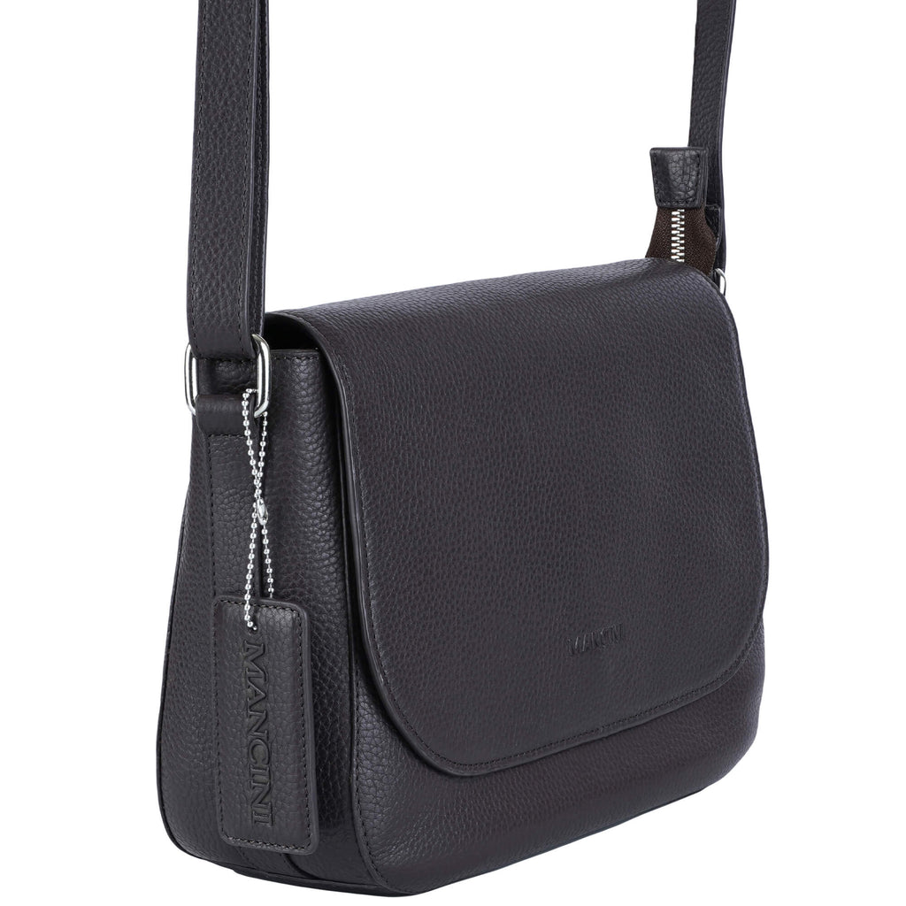 Mancini Pebbled Sac à bandoulière porté croisé Amy HBP1061 | Cuir - Boutique du Cordonnier