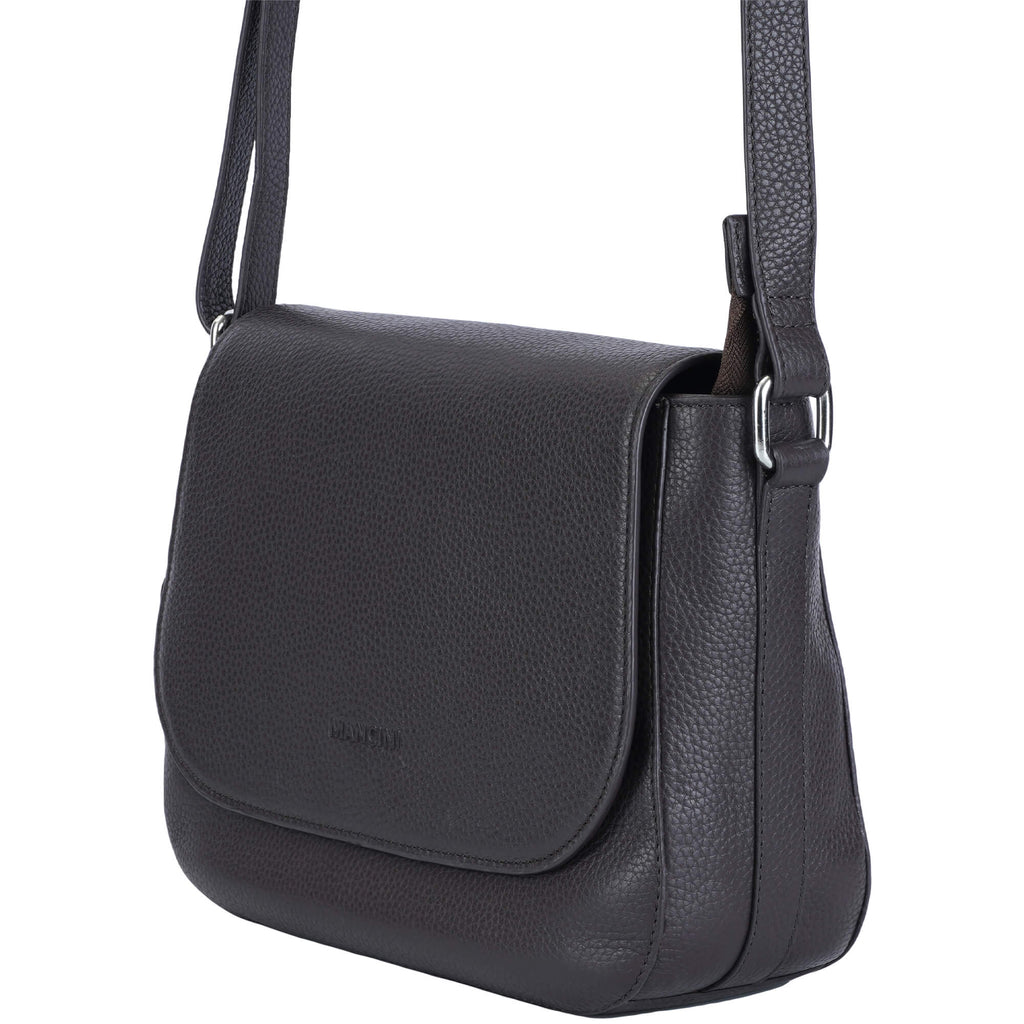 Mancini Pebbled Sac à bandoulière porté croisé Amy HBP1061 | Cuir - Boutique du Cordonnier