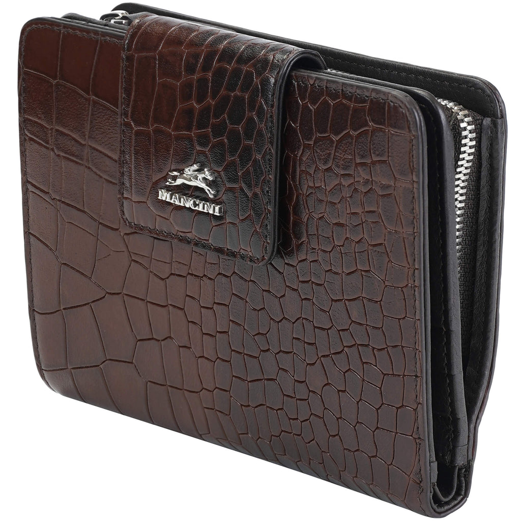 Mancini Portefeuille d’embrayage moyen Croco2 RFID 6900371 | Cuir - Boutique du Cordonnier