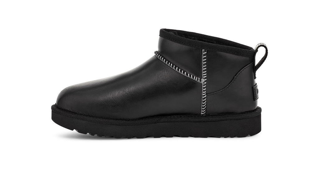 UGG Classic Ultra Mini Lthr Regen 1163490 Noir - Boutique du Cordonnier