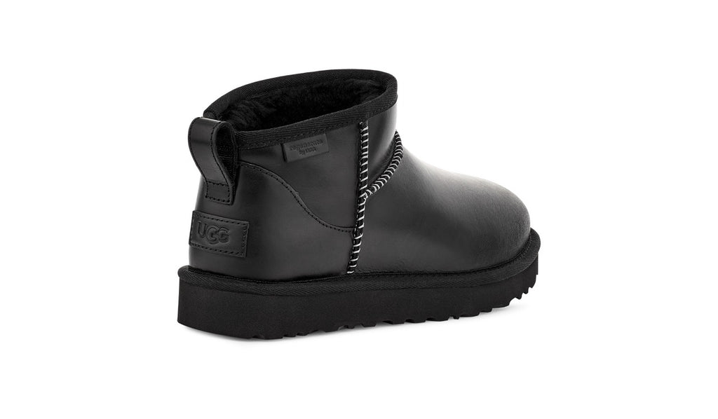 UGG Classic Ultra Mini Lthr Regen 1163490 Noir - Boutique du Cordonnier